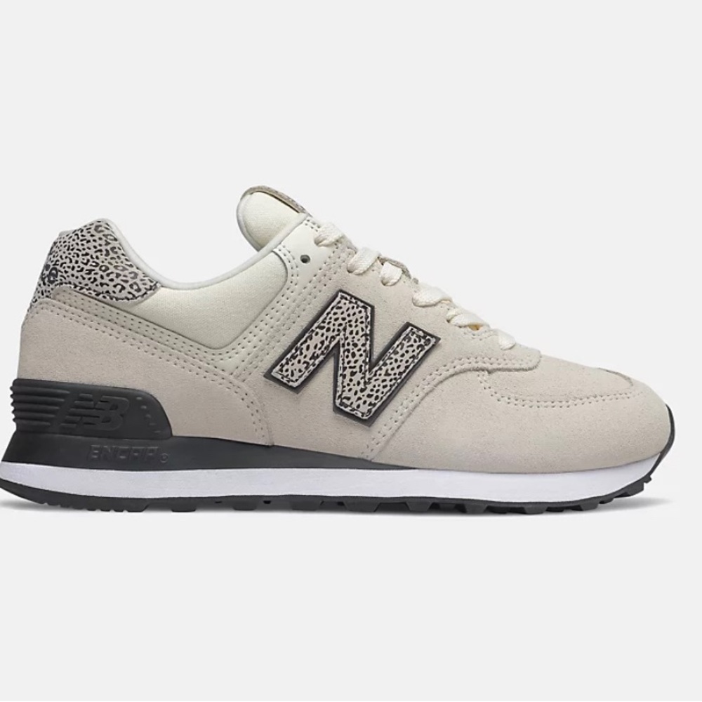 New Balance 574 Animal Print Lace Up Sneakers